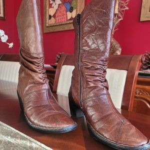 Josef Seibel Leather Boots Good Condition 7 1/2 (38) Brown
